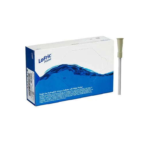 Wellspect LoFric Coude Hydrophilic Intermittent Catheter, 12Fr, 16"