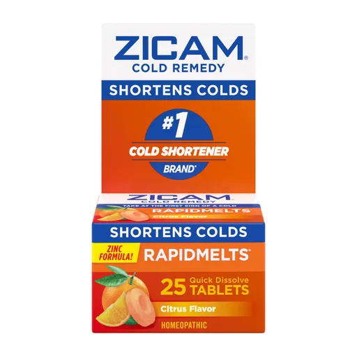 Emerson Zicam Rapidmelt Cold Remedy Tablet, Citrus, 25 count