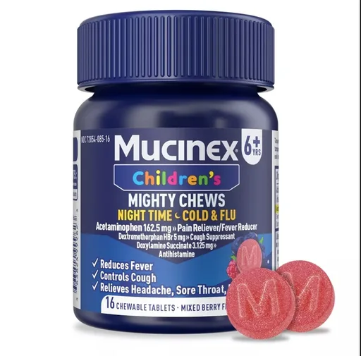 Mucinex Children's Mighty Chews Nighttime Cold & Flu