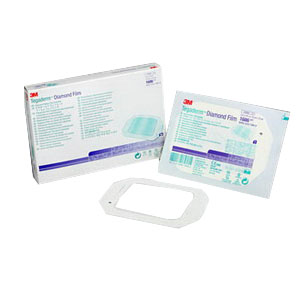 3M Tegaderm Diamond Pattern Transparent Dressing, Picture Frame Style, Waterproof, Latex-Free, Sterile, 2-3/8" x 2-3/4"