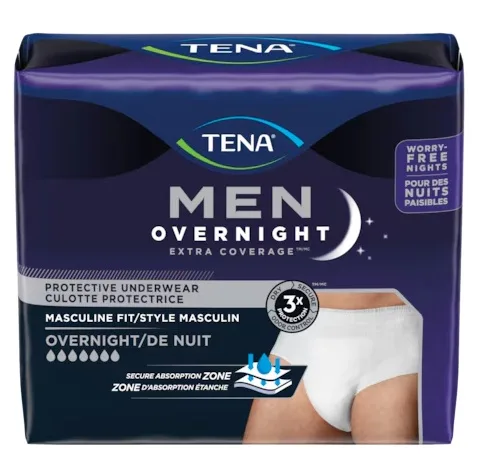 TENA Men's Overnight Underwear, L/XL