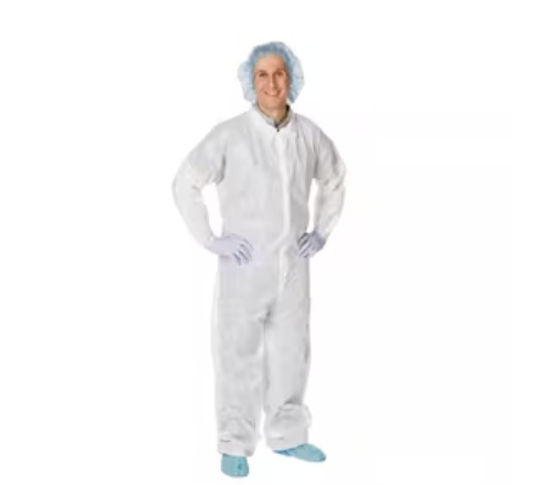 Cardinal Health Staff Coveralls, Fluid-Resistant, XL, White