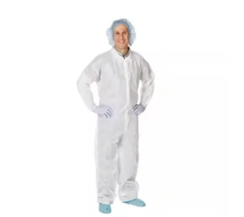 Cardinal Health Staff Coveralls, Fluid-Resistant, XL, White