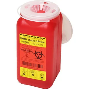BD Sharps Collector, 8 qt, Nestable with Funnel Top