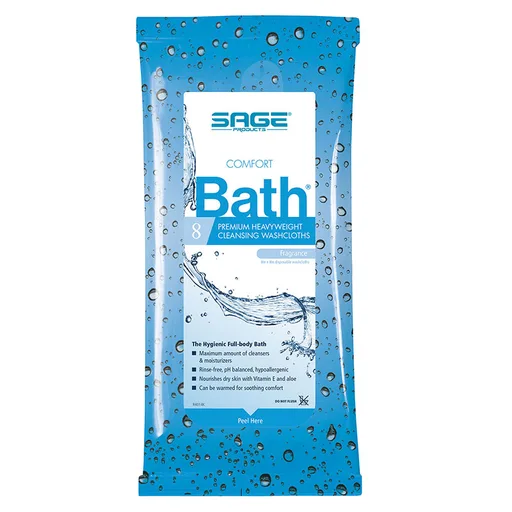Sage Products Comfort Bath Cleansing Washcloths, Heavyweight