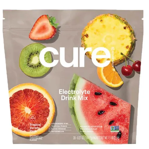 Cure Hydrating Electrolyte Mix Pouch - Tropical Variety Pack, 28 ct