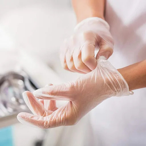 Synguard Basic Vinyl Powder-Free Exam Gloves - Small