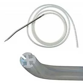 Cardinal Health Jackson-Pratt Hubless Silicone Round Drain, with Trocar, 19Fr