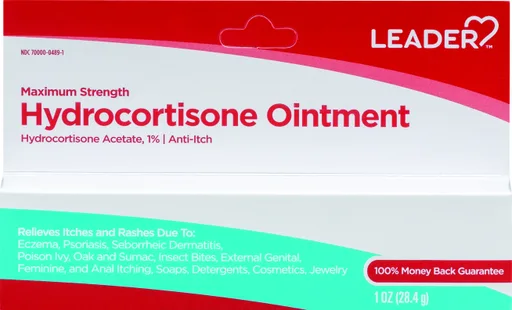 Leader Hydrocortisone Max Strength Ointment, 1 oz