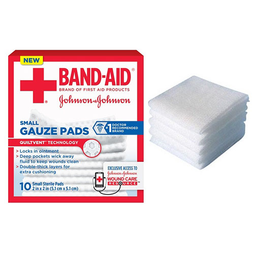 Johnson & Johnson Band-Aid First Aid Gauze Pad, Small (2" x 2")