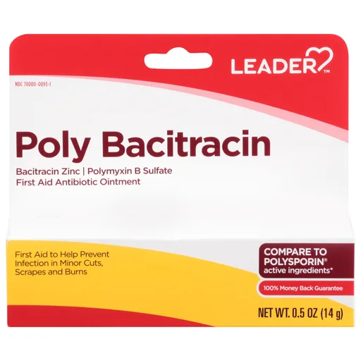 Leader Poly Bacitracin Ointment, 0.5 oz