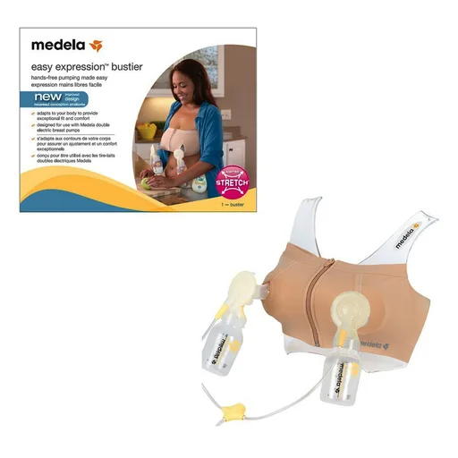 Medela Easy Expression Breast Pump Bustier, Medium, Nude