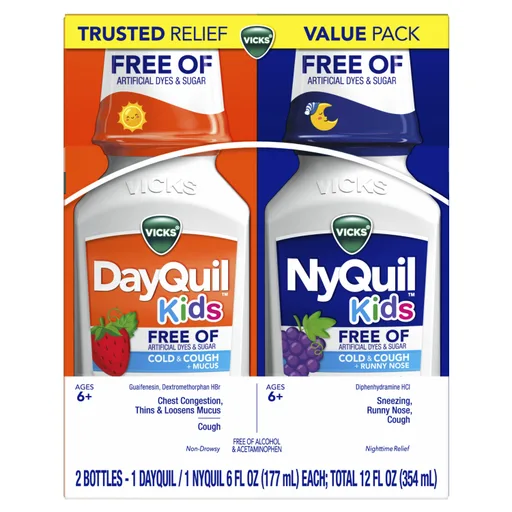 Vicks Kids DayQuil & NyQuil Cold & Cough Multi-Symptom Relief Liquid