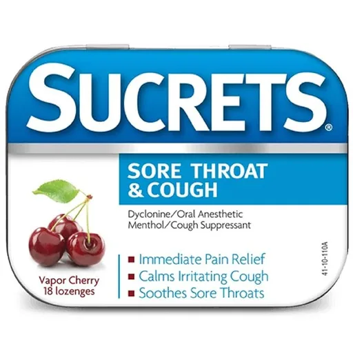 Sucrets Vapor Cherry Sore Throat and Cough Lozenges