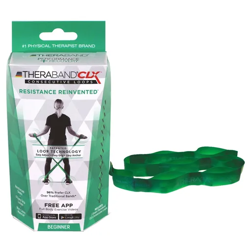 Hygenic TheraBand CLX Exercise Band - Heavy, 5' Green