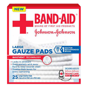 Johnson & Johnson Band-Aid First Aid Gauze Pads Large