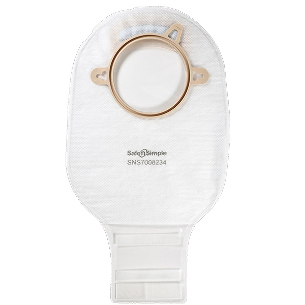 Simpurity 12" Drainable 2-Piece Pouch, Transparent, with Filter, 70mm, 2-3/4" Flange, Belt Tabs, Velcro Closure