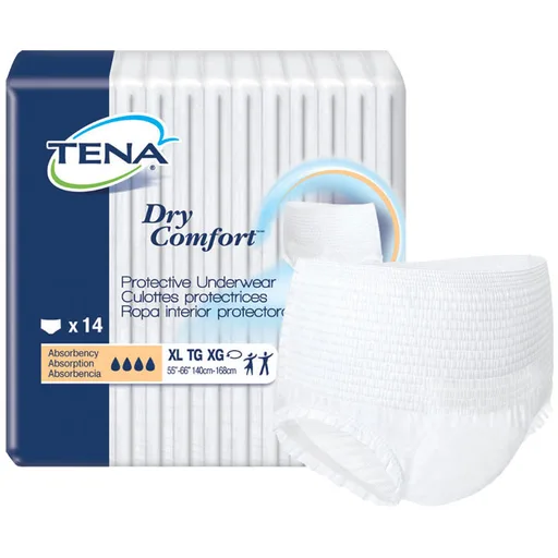 Tena Dry Comfort Protective Underwear, XL 55" to 66" Waist