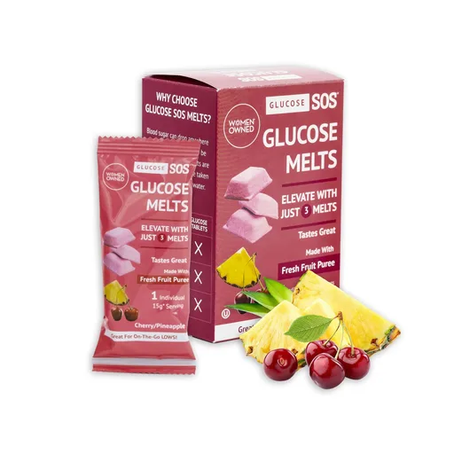 Glucose SOS Glucose Melts - Cherry/Pineapple, 5 Pack