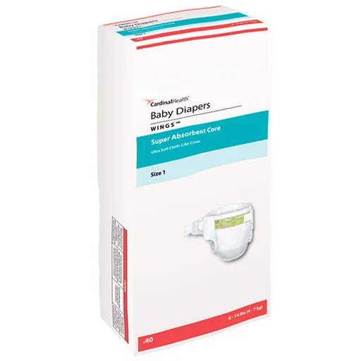 Cardinal Health Wings Baby Diaper, Size 1