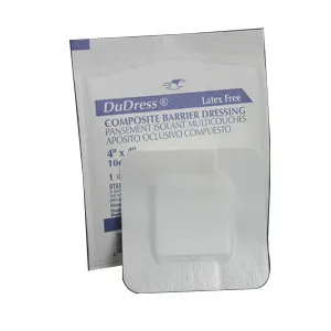 Derma Sciences DuDress Film Top Barrier Dressing, 6" x 8"