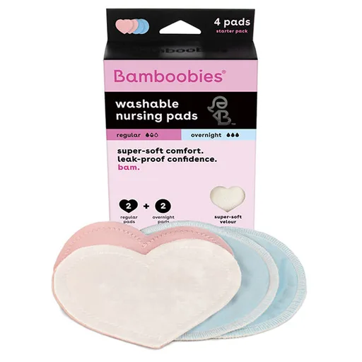 Bamboobies Washable Bamboo Rayon Nursing Pad - 2 Pair Pack