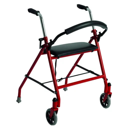 Drive Two Wheeled Patient Walker with Seat - Red