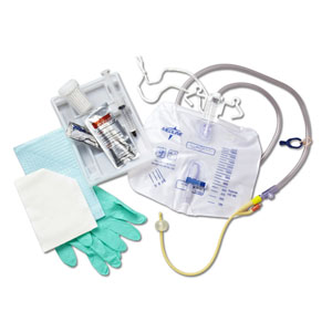 Medline Industries Silicon-elastomer Coated Closed System Foley Catheter Tray, 16Fr, 10mL Bag