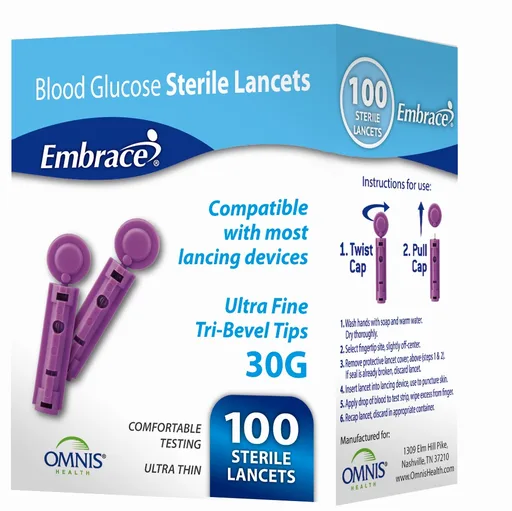 Omnis Health Embrace® Ultra Fine Lancets 30G