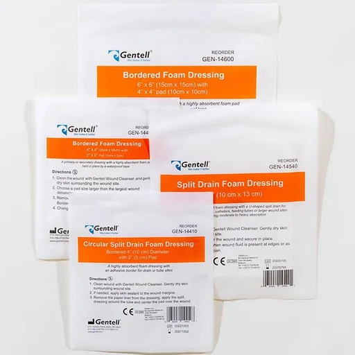 Gentell Bordered Foam Dressing, 6" x 6"