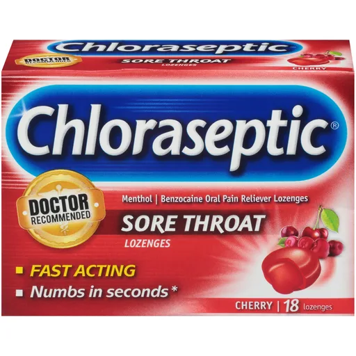 Chloraseptic Sore Throat Lozenge, Cherry, 18 ct