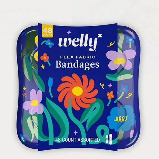 Welly Health Bravery Bandages, Wonderland Floral, 48 ct