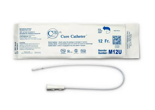 Cure Medical Pocket Catheter, Single, Male, 16” Straight Tip, 12 FR