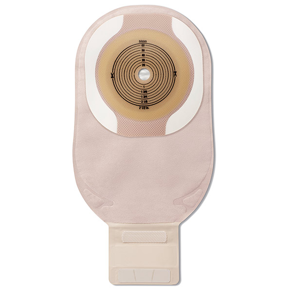 Hollister Premier™ One-Piece Drainable Pouch, Up to 2-1/2" Cut-to-Fit Flat Flextend® Skin Barrier, Integrated Closure, Beige
