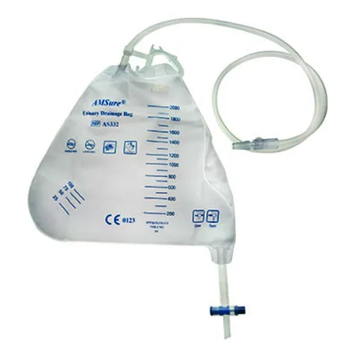 Amsino Urinary Drainage Bag with Anti-Reflux Valve - 2000mL