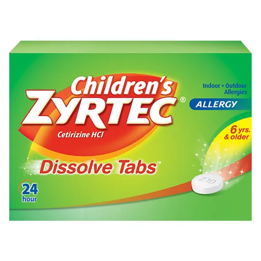 Johnson & Johnson Children's Zyrtec Allergy Dissolve Tablet, Citrus, 12 Count