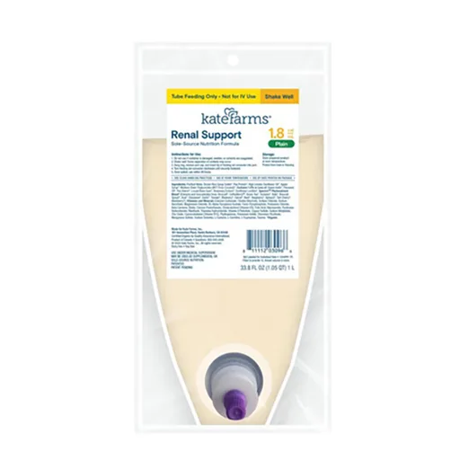 Kate Farms Renal Support 1.8 Plain, Closed System, Ready-to-Hang, 1000mL