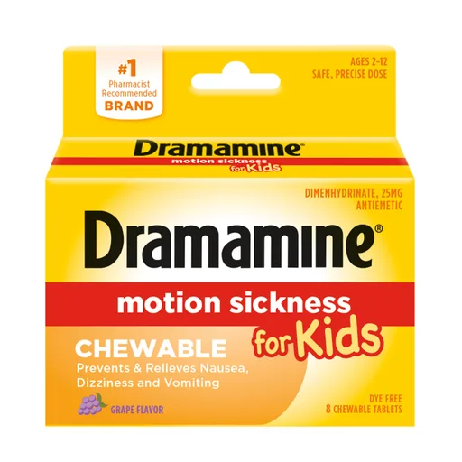 Dramamine Kids Chewable Grape, 8 ct