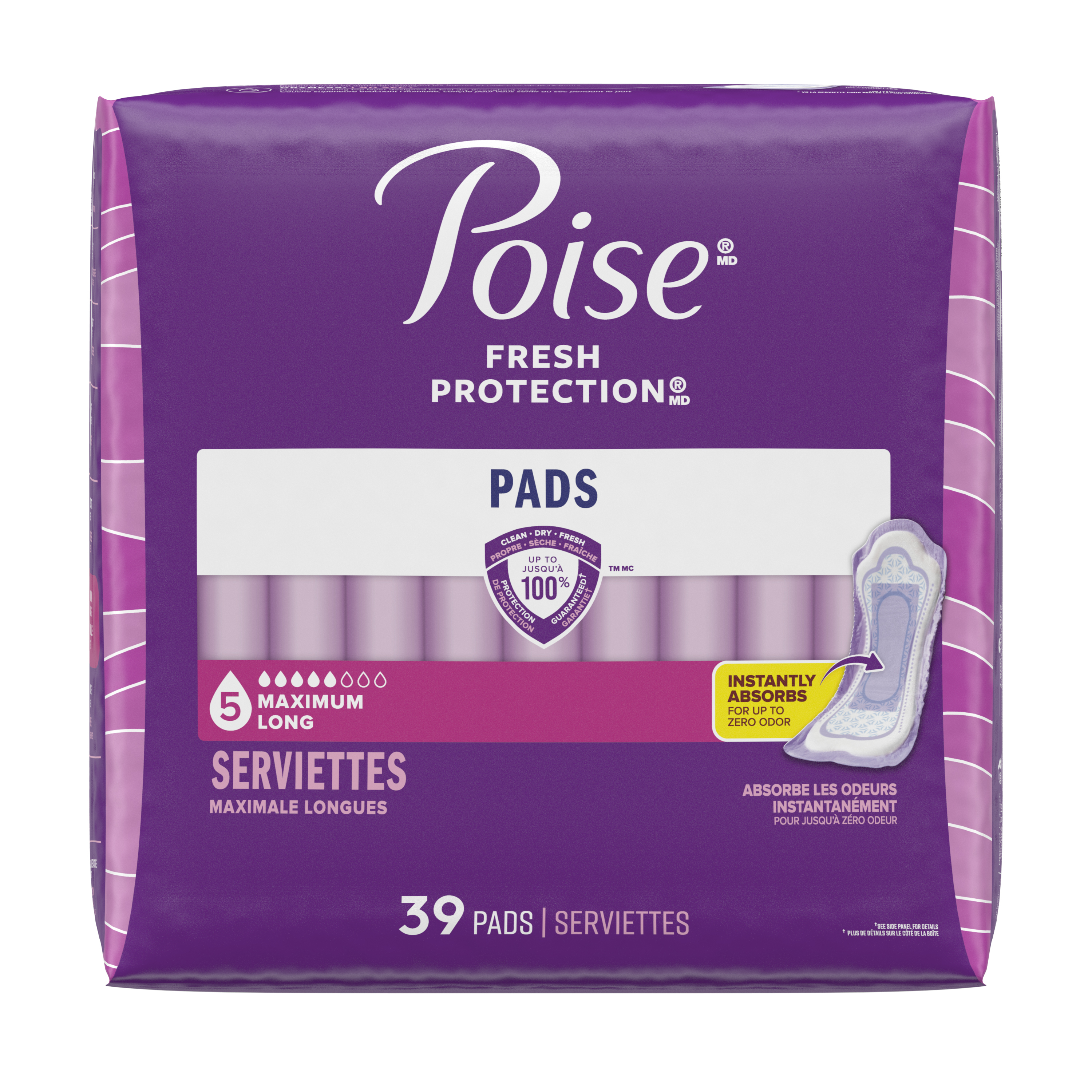 Kimberly Clark Poise® Ultra Plus Incontinence Pad, Maximum Absorbency, with Side Shield, Long, 14.37" - Replaces 6933591