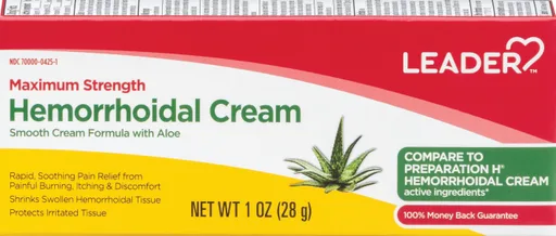 Leader Hemorrhoidal Cream Maximum Strength, 1 oz