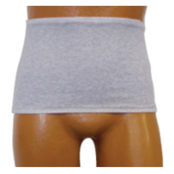 Options Mens' Ostomy Care Wrap/Brief, with Open Crotch and Built-In Barrier/Support, Left Stoma, 2XL, Light Gray