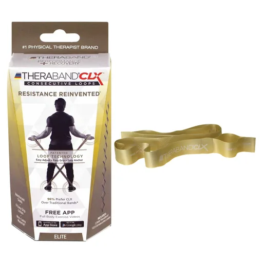 Hygenic TheraBand CLX Exercise Band, Super Heavy, 5' Gold