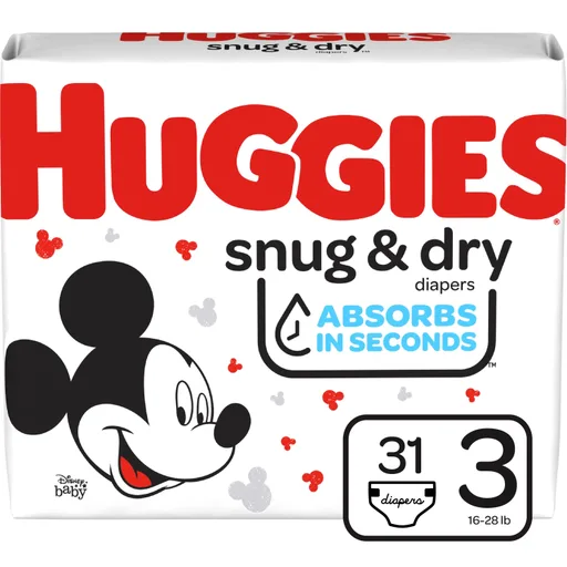 Huggies® Snug and Dry™ Baby Diaper, Size 3, Jumbo Pack, 31 Count