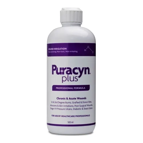 Innovacyn Puracyn Plus Professional Wound Irrigation Solution, Flip Top Applicator, 500mL