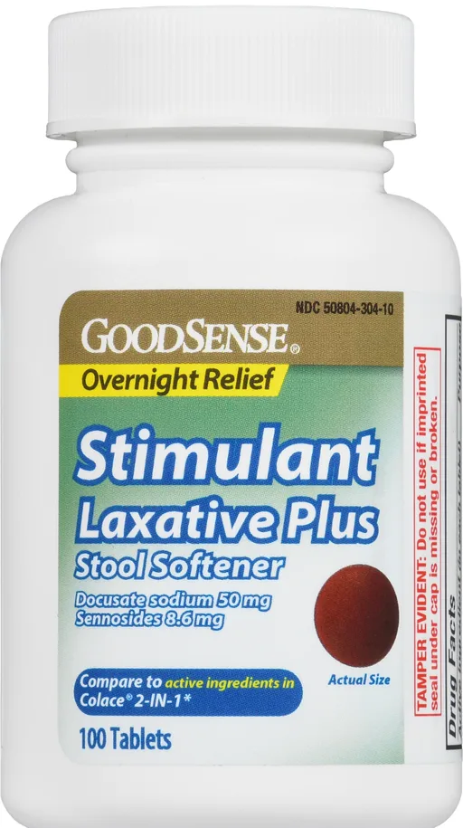 GoodSense Stimulant Laxative + Stool Softner Overnight Relief Tabs