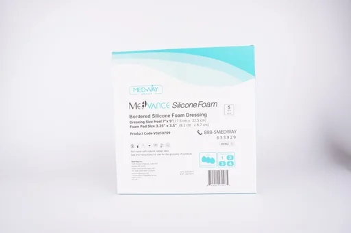 MedVance Bordered Silicone Foam Dressing, Heel - 7" x 9"
