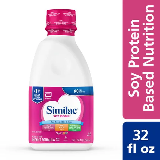 Abbott Similac Soy Isomil Nutritional Formula, 32 oz, Retail, 4 Count