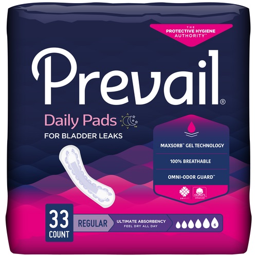 Prevail® Female Bladder Control Pad, 16" Length, Heavy Absorbency - Replaces55BCPUL110