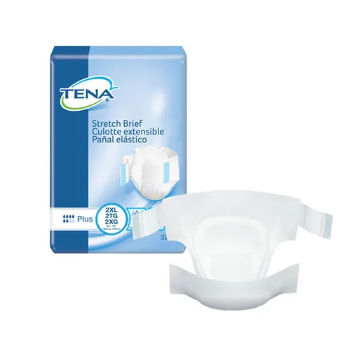 TENA Stretch Plus Incontinence Brief, Moderate Absorbency, Unisex, XXL