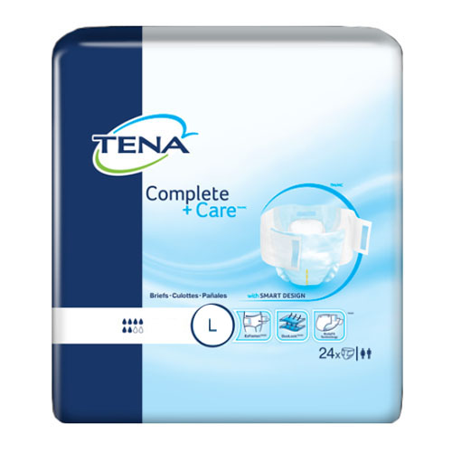 ESSITY TENA® Complete +Care™ Incontinence Brief, Extra Absorbency, Extra Large, 52" to 62" Hip, 24 Count, Beige - Replaces SQ69981